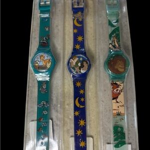 Disney Character Watches Set - Blue, Green, Tan